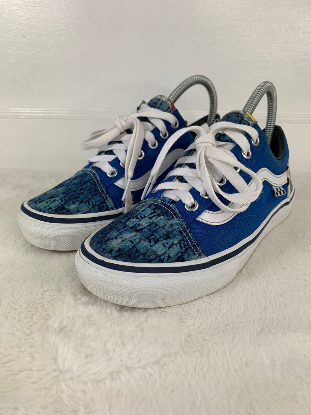 Vans PopCush Old Skool Blue Checkered Canvas Men’s Size 4.5 Skate Shoes